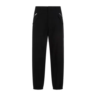 LOEWE BLACK COTTON CARGO TROUSERS