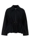 Loewe Jacket Cotton Collared Elasticated Waist Long Sleeves In Black