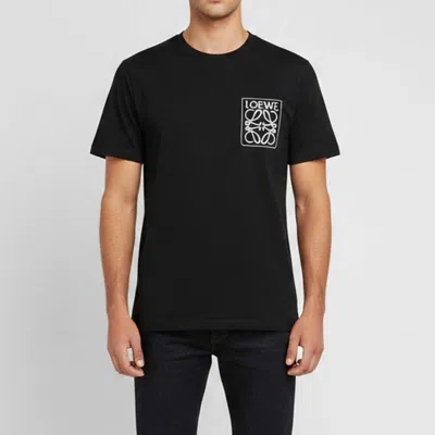 Pre-owned Loewe Black Cotton Knit Anagram Fake Logo Embroidered T-shirt Xl