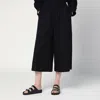 Loewe Cropped Trousers In Viscose And Linen In Black