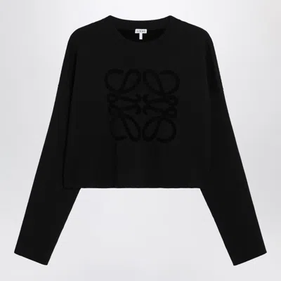 Loewe Black Cropped Woolblend Sweater