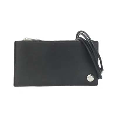 Pre-owned Loewe Black Dark Khaki Leather Coin Purse/coin Case ()