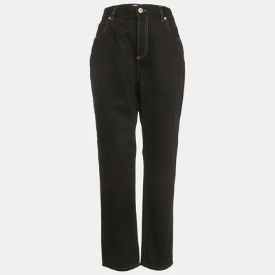 Pre-owned Loewe Black Denim High Rise Anagram Pocket Detail Jeans L Waist 30"