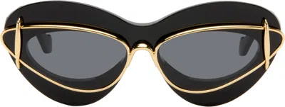 Loewe Black Double Frame Sunglasses In Purple