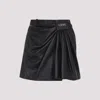 Loewe Draped Lambskin Midi Skirt In Black