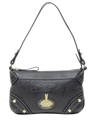 Loewe Black Embossed Calfskin Leather Zip Pochette (authentic Pre-loved)