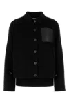 Loewe Cashmere Blend Workwear Jacket With Anagram Pocket In Black