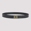 Loewe Calfskin Leather Belt With Intricate Gold-tone Buckle In Black