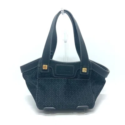 Pre-owned Loewe Black Gray Canvas Leather Handbag Tote Bag ()