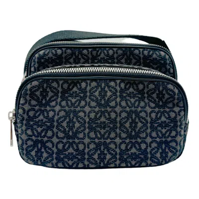 Pre-owned Loewe Black Gray Canvas Shoulder Bag () In Black, Gray