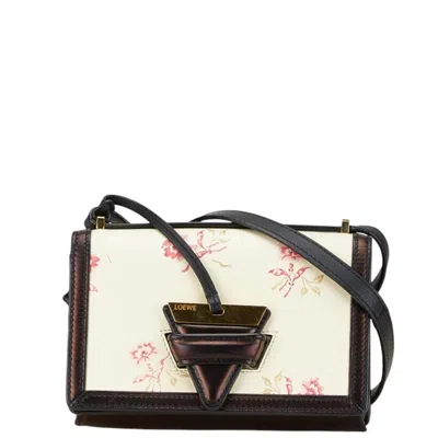 Pre-owned Loewe Black Ivory White Leather Shoulder Bag () In Black, Ivory, White