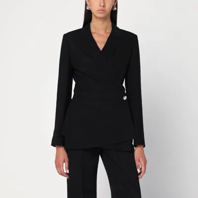 LOEWE LOEWE BLACK JACKET WITH ANAGRAM PEBBLE BUTTON