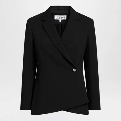 Loewe Black Jacket With Anagram Pebble Button Women