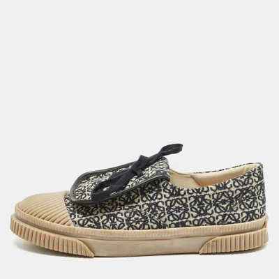 Pre-owned Loewe Black Jacquard Anagram Lace Up Sneakers Size 39