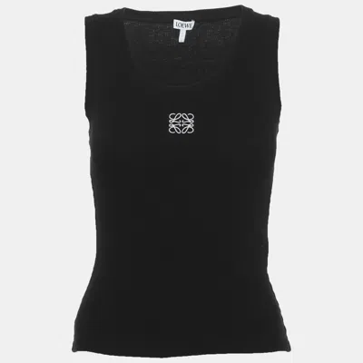 Pre-owned Loewe Black Jersey Anagram Tank Tops Xs
