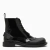 LOEWE CLASSIC BLACK LEATHER LACE-UP BOOTS FOR MEN