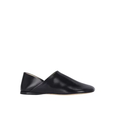 Loewe Black Lamb Leather Slip-on Loafers