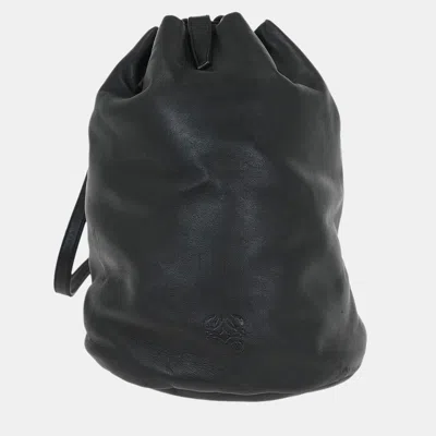Pre-owned Loewe Black Lambskin Drawstring Backpack