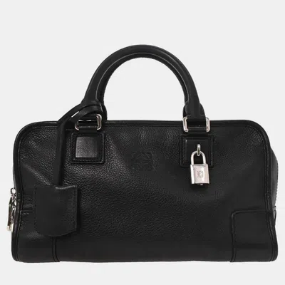 Pre-owned Loewe Black Leather Amazona 28 Handbag