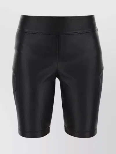 Loewe Lamb Leather And Mixed-fabric Leggings In Black