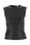 Loewe Women's Leather And Fabric Top In Black