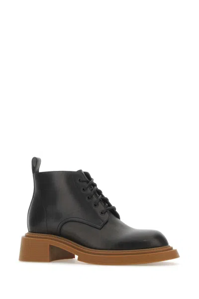 LOEWE BLACK LEATHER ANKLE BOOTS