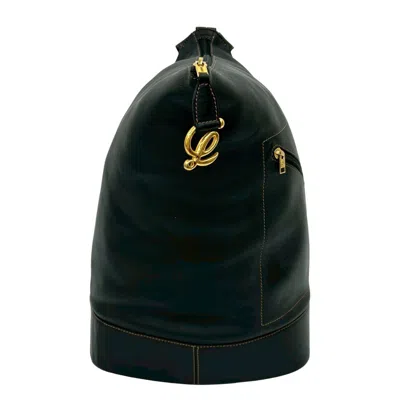 Pre-owned Loewe Black Leather Backpack Pouch ()