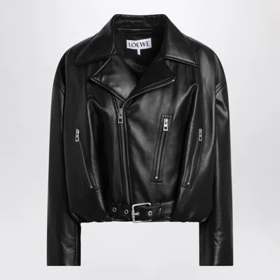 Loewe Black Leather Biker Jacket