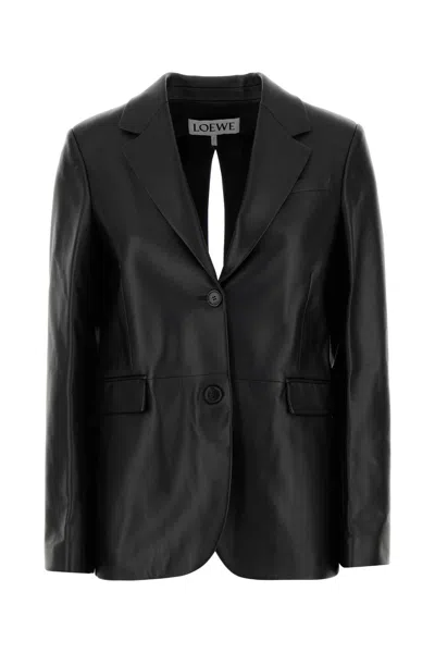 LOEWE BLACK LEATHER BLAZER