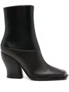 Loewe Two-tone Leather Onda Ankle Boots In Black