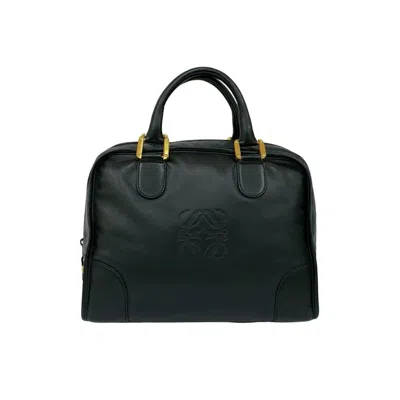 Pre-owned Loewe Black Leather Boston Bag Handbag ()