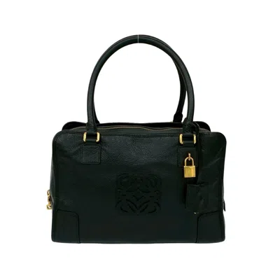 Pre-owned Loewe Black Leather Boston Bag Handbag ()