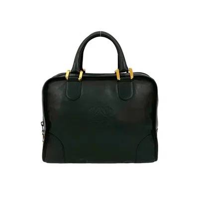 Pre-owned Loewe Black Leather Boston Bag Handbag ()