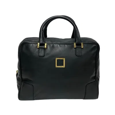 Pre-owned Loewe Black Leather Boston Bag Handbag Tote Bag ()