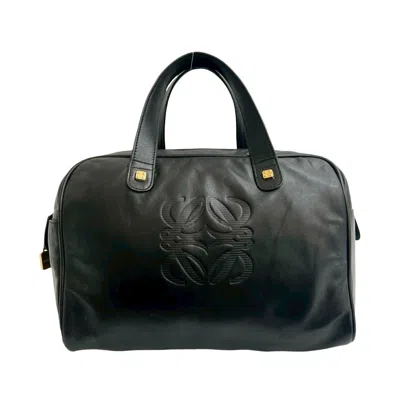 Pre-owned Loewe Black Leather Boston Bag Handbag Tote Bag ()