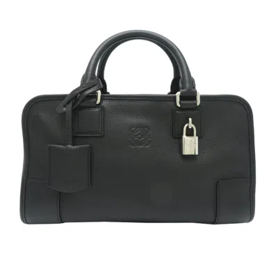 Pre-owned Loewe Black Leather Boston Bag ()