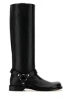 Loewe Leather Campo Biker Boots In Black