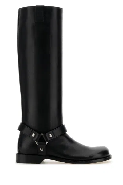 LOEWE BLACK LEATHER CAMPO BIKER BOOTS