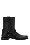 Loewe Man Ankle Boots Black Size 9 Leather In Black