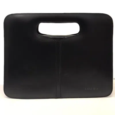 Pre-owned Loewe Black Leather Clutch Bag Handbag ()