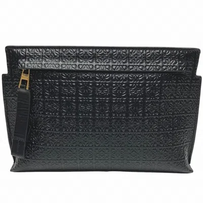 Pre-owned Loewe Black Leather Clutch Bag Pouch ()