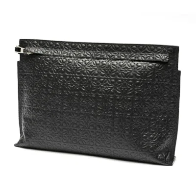 Pre-owned Loewe Black Leather Clutch Bag Pouch ()