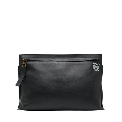 Pre-owned Loewe Black Leather Clutch Bag Pouch ()
