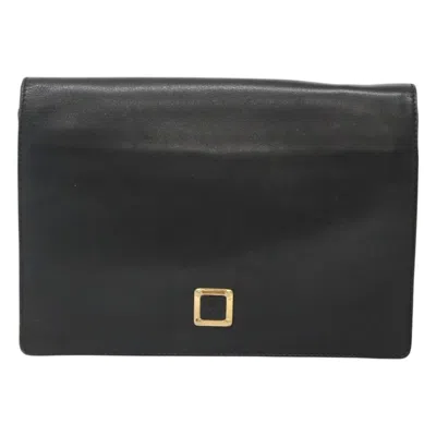 Pre-owned Loewe Black Leather Clutch Bag ()