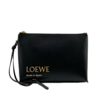 Pre-owned Loewe Black Leather Clutch Bag ()