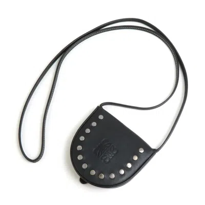 Pre-owned Loewe Black Leather Coin Purse/coin Case ()