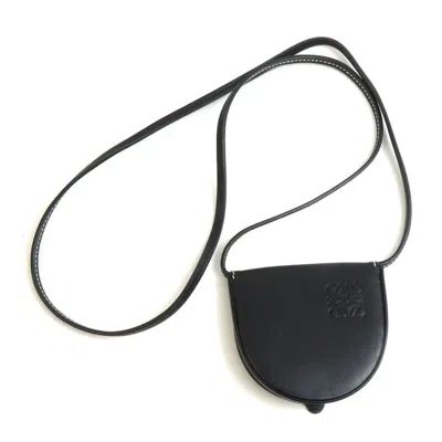 Pre-owned Loewe Black Leather Coin Purse/coin Case ()