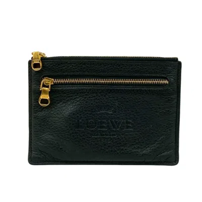 Pre-owned Loewe Black Leather Coin Purse/coin Case ()