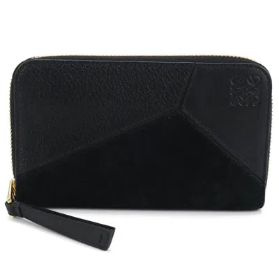 Pre-owned Loewe Black Leather Coin Purse/coin Case ()
