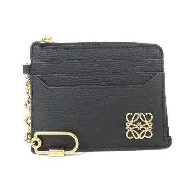 Pre-owned Loewe Black Leather Coin Purse/coin Case ()